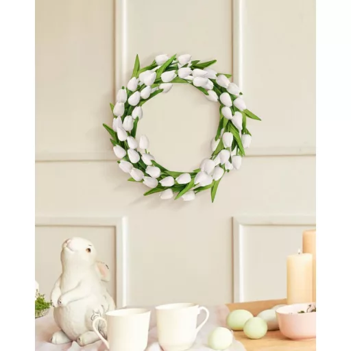 N&T NIETING Balenie verných bielych umelých tulipánov - 12 ks Latexové PU umelé kvety s reálnym dotykom Dekorácia na svadbu, do domácnosti, do kancelárie