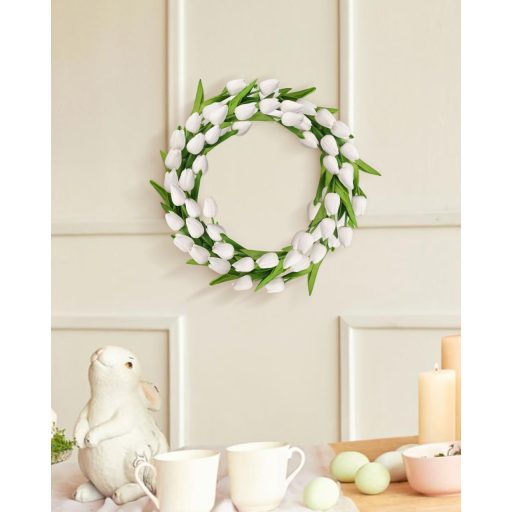 N&T NIETING Set 12 Lalele Artificiale Albe Realiste - Lalele Artificiale din Latex PU cu Aspect Natural, Decorațiuni pentru Nuntă, Casă, Birou