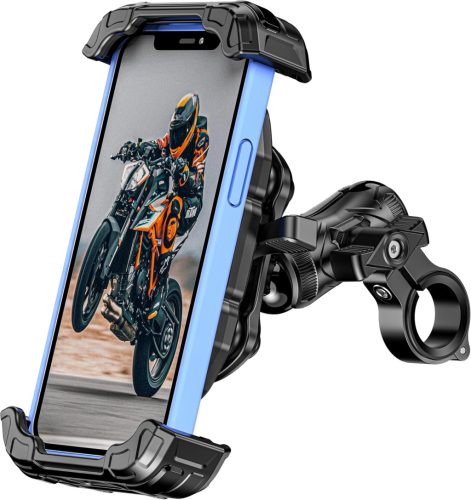 Suport de telefon pentru motocicletă Kewig cu amortizor de vibrații - Suport sigur cu eliberare rapidă, montabil pe ghidonul scuterului, pentru telefoane mobile de 5,4-7,2 inch