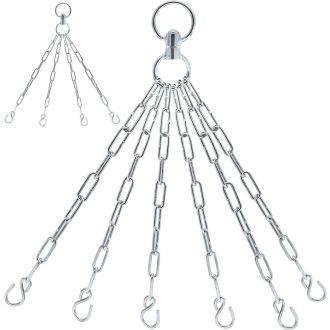   TrySalar Függőzsák 4 Horgos Lánccal, 6 Paneles Rozsdamentes Acél, 360° Forgás, MMA Edzés