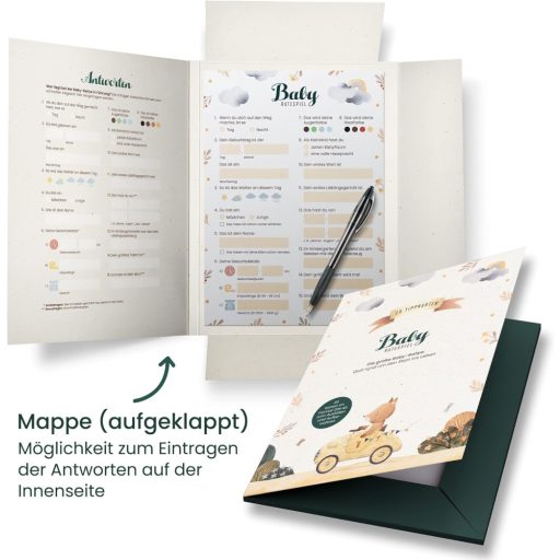 FRUITPRINTS 20 db Baby Shower Játék Kártya, Kitöltős Tippelő Lapok Fiúknak és Lányoknak