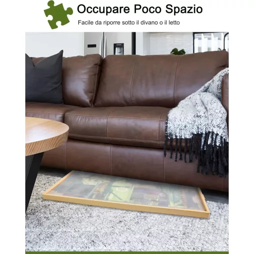 Truwheelz Forgatható Puzzle Asztal 4 Fiókkal és Fedéllel - 64x87 cm Fa Kirakós Tábla 1500 Darabos Játékhoz - Forgatható Lazy Susan Rendszer