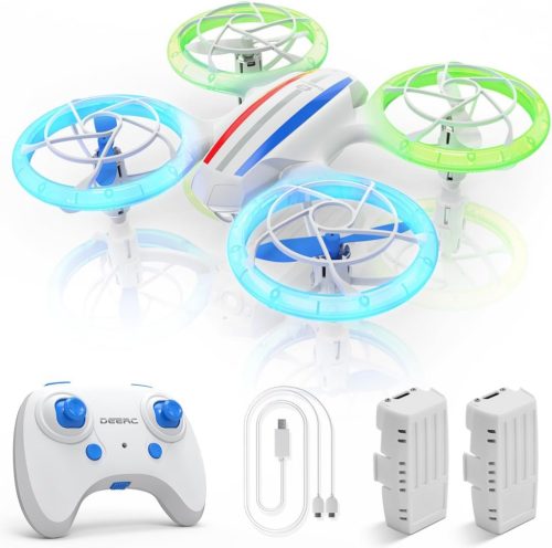 DEERC D23 Mini Dron - Diaľkovo ovládaný Kvadrokoptér s 5 LED Módmi, Funkciou Návratu, Udržiavaním Výšky, 360° Flip, Chránenými Vrtuľami a 2
