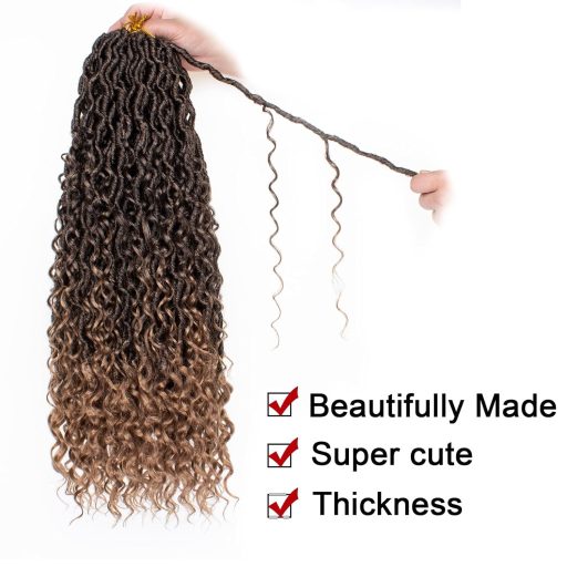 Xtrend 24-palcové háčkované vrkoče River Goddess Faux Locs, 8 balení so zvlnenými koncami