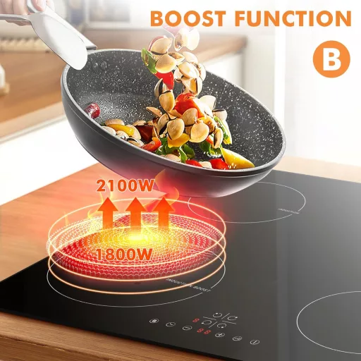 NOXTON vstavaná indukčná varná doska 4-zónová 60 cm Power Booster dotykové ovládanie