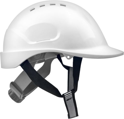 Cască de protecție Mustbau EN397 - Albastră, pentru construcții, reglabilă (53-65 cm), din ABS, cu bandă de transpirație, 400g