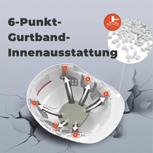 Mustbau EN397 Védősisak - Kék Építőipari Munkavédelmi Sisak Állítható Fejmérettel (53-65 cm), ABS Anyagból, Izzadságszalaggal, 400g