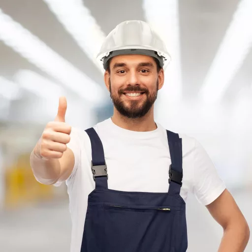 Cască de protecție Mustbau EN397 - Albastră, pentru construcții, reglabilă (53-65 cm), din ABS, cu bandă de transpirație, 400g