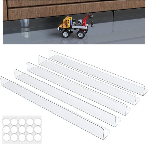 NOPWOK 5 db Bútor Alatti Térkitöltő - 40 cm Állítható PVC Blokkoló Kanapé és Ágy Alá - Átlátszó Réskitöltő Játékok, Kisállatok Ellen Erős Ra