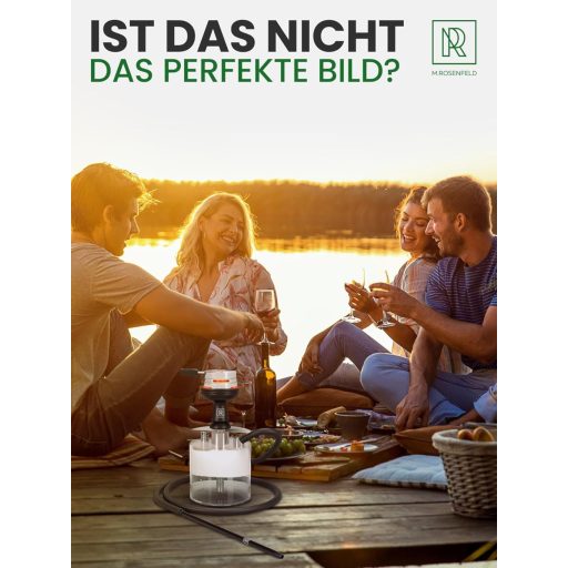 M. ROSENFELD Mini Narghilea pentru Călătorie cu Geantă și Accesorii Premium - Set Shisha Portabil cu Vas Acrilic și Difuzor din Oțel Inoxidabil