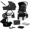 Kinderkraft MOOV CT 3 u 1 set kolica s autosjedalicom Mink PRO I-Size, sklopiva, od rođenja do 3 godine, crna