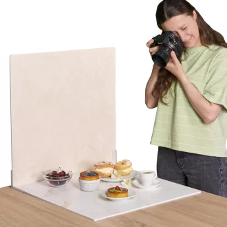   ODOXIA 2db Fotóháttér 30x40cm Márvány és Kő Beige Termékfotózáshoz