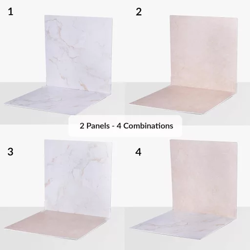 ODOXIA 2db Fotóháttér 30x40cm Márvány és Kő Beige Termékfotózáshoz