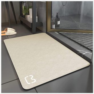   Dai Lufei csúszásmentes mikroszálas fürdőszobai szőnyeg 60x90cm bézs