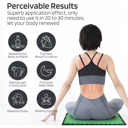 TOMSHOO Akupresúrna podložka s masážnymi loptičkami a vankúšom, na bolesti chrbta a krku