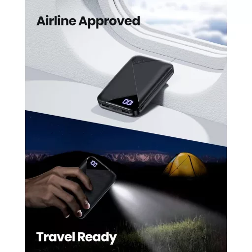 EAFU 10000mAh Prijenosni Powerbank Brzo Punjenje, 3A USB-C Vanjska Baterija za iPhone 15-14-13-12-11, Samsung Galaxy S22-S21, Google Pixel, LG