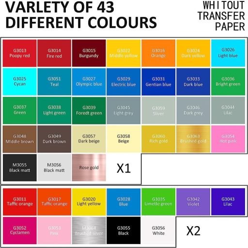 Set Lya Vinyl de 55 autocolante vinil, compatibil cu mașinile de tăiat Cricut și Silhouette - folie PVC colorată de 30,5x30,5 cm pentru decorare, DIY.