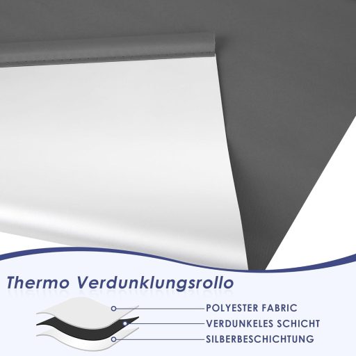 Rulou opac smartdemo 50x130cm Gri, fără găurire, protecție termică