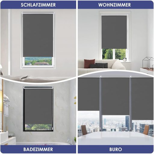 Rulou opac smartdemo 50x130cm Gri, fără găurire, protecție termică