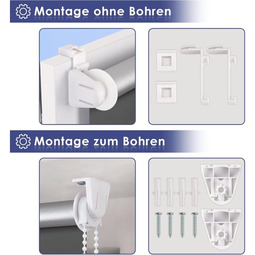 Rulou opac smartdemo 50x130cm Gri, fără găurire, protecție termică