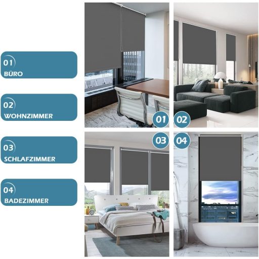 Rulou opac smartdemo 50x130cm Gri, fără găurire, protecție termică