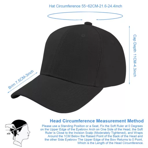 Aomig Unisex Fekete Baseball Sapka - Állítható, Napvédő, Sport és Szabadidő