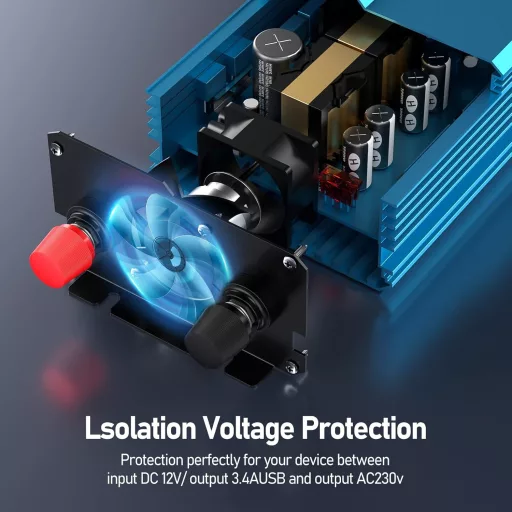 SUDOKEJI 1000W Inverter 12V-230V Čisti Sinus USB Auto Punjač