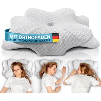   Glückstoff Ortopédikus Memóriahabos Nyakpárna Ergonomikus Fejpárna Minden Alvási Pozícióhoz