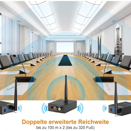 YMOO 3 az 1-ben Bluetooth adó-vevő, 20ms késleltetés, 320 méter hatótáv, TV/hangszóró/PC