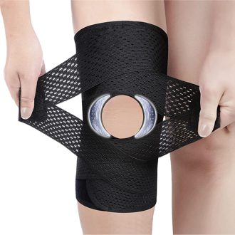   NELLHOMY Professzionális Térdrögzítő Nyitott Patellával, Stabilizáló Szalagokkal, Meniszkusz és Ízületi Fájdalom Enyhítésére