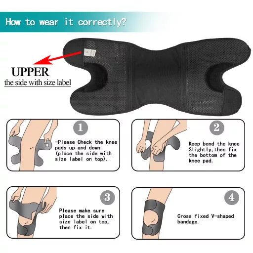 NELLHOMY Professzionális Térdrögzítő Nyitott Patellával, Stabilizáló Szalagokkal, Meniszkusz és Ízületi Fájdalom Enyhítésére