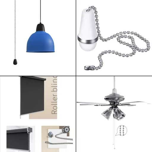 Lanț cu bile din oțel inoxidabil BetterJonny, 6m, 4mm, lanț de tragere pentru colier, accesoriu cu 20 conectori