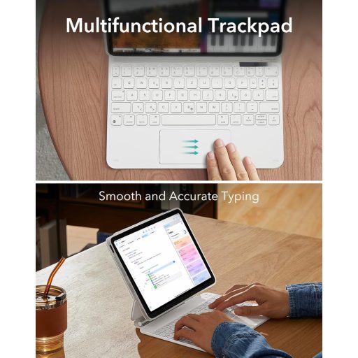 ESR iPad Air 11 hüvely billentyűzettel, mágneses állvánnyal, trackpad-del fehér