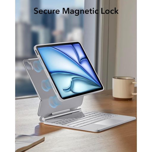 ESR iPad Air 11 hüvely billentyűzettel, mágneses állvánnyal, trackpad-del fehér