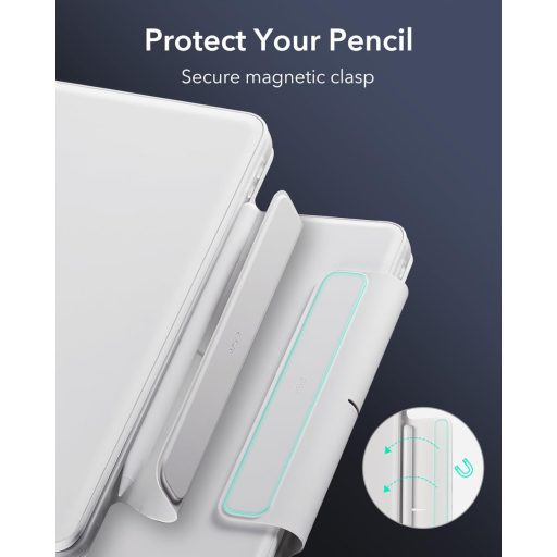 ESR iPad Air 11 hüvely billentyűzettel, mágneses állvánnyal, trackpad-del fehér