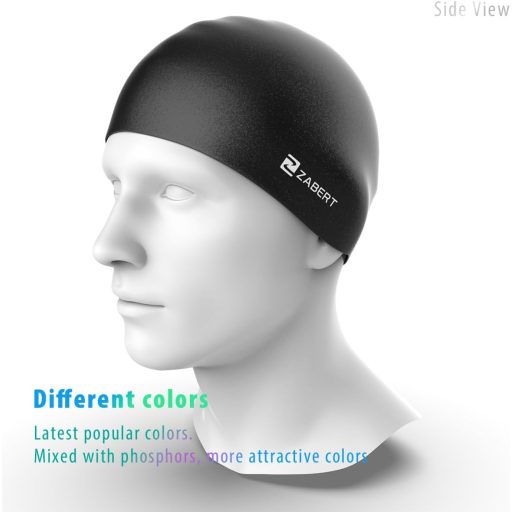 ZABERT 2 db Gyerek Úszósapka Fiúknak, Vízálló Szilikon Úszósapka Hosszú Hajhoz, Fekete és Kék