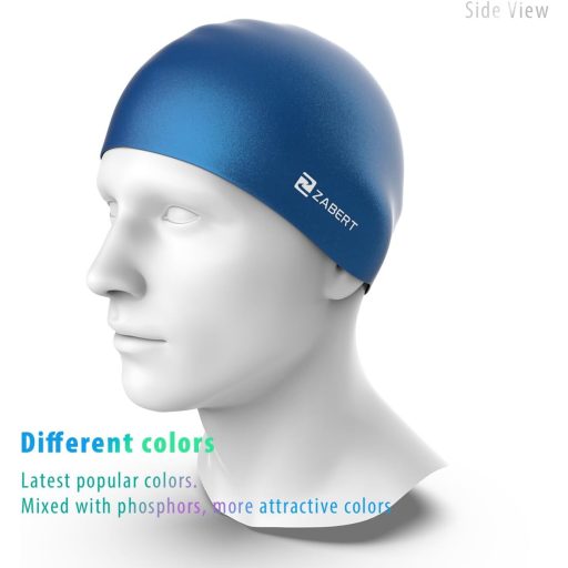 ZABERT 2 db Gyerek Úszósapka Fiúknak, Vízálló Szilikon Úszósapka Hosszú Hajhoz, Fekete és Kék