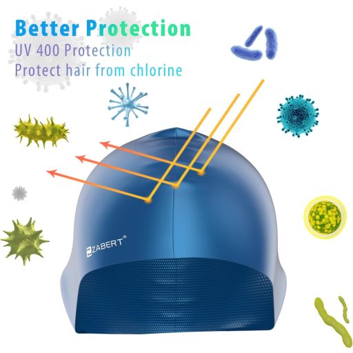 ZABERT 2 db Gyerek Úszósapka Fiúknak, Vízálló Szilikon Úszósapka Hosszú Hajhoz, Fekete és Kék