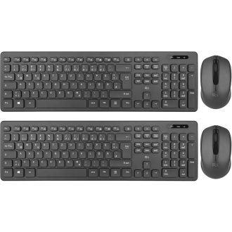   Rii Vezeték Nélküli Billentyűzet és Egér Szett, Wireless Keyboard Mouse Combo PC Laptop Windows Smart TV-hez, Német Kiosztás - Fekete