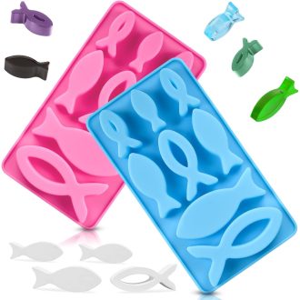   Yizemay 2 db Hal Alakú Szilikon Öntőforma - 8 Rekeszes Sütőforma Szappan, Torta Díszítéshez - Keresztelő, Elsőáldozás, Bérmálás Dekorációhoz