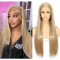 Sapphirewigs Perucă Blond Cenușie Lungă Dreaptă - 13x6 Dantelă Frontală, 66 cm, Densitate 150%, Fibră Sintetică Termorezistentă, Pentru Utilizare Zilnică