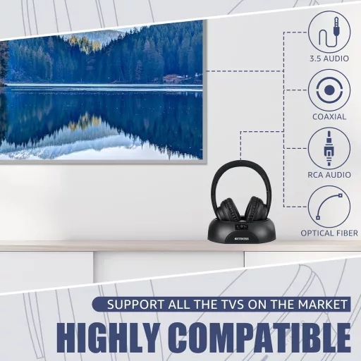 Retekess TA006 Vezeték Nélküli Fejhallgató TV-hez, 30m Hatótáv, 8 Órás Akkumulátor