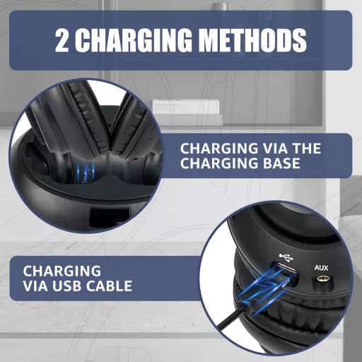 Retekess TA006 Vezeték Nélküli Fejhallgató TV-hez, 30m Hatótáv, 8 Órás Akkumulátor