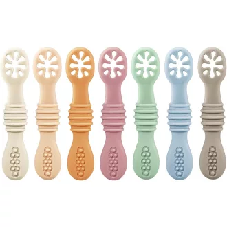   PandaEar 7 részes szilikon tanulókanál szett, önálló evéshez, 4 hónapos kortól