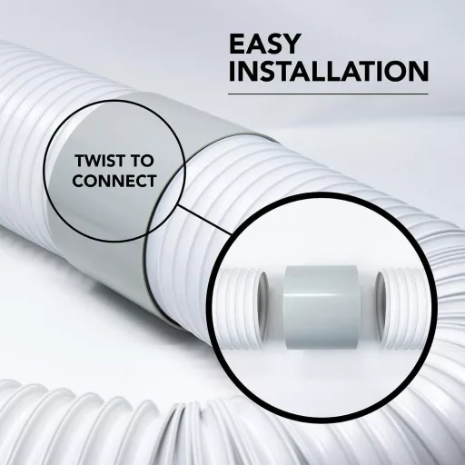 Zâmbet însorit 150 mm Adaptor Furtun Evacuare Aer Condiționat - Conector Aluminiu Clima Prelungire Tub Ventilare Cu Izolație Bună, Până la 5 Bar Presiune