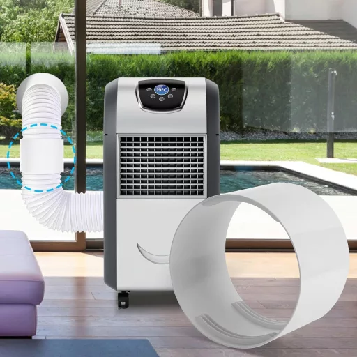 Zâmbet însorit 150 mm Adaptor Furtun Evacuare Aer Condiționat - Conector Aluminiu Clima Prelungire Tub Ventilare Cu Izolație Bună, Până la 5 Bar Presiune