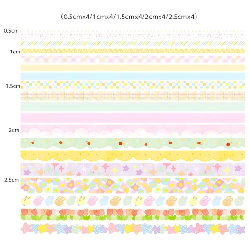 LGEGE Washi Dekorációs Ragasztószalag Készlet - 20 Tekercs, 5 Szélesség (5-25mm), Japán Masking Tape Scrapbookhoz, Bullet Journalhoz, Ajándé