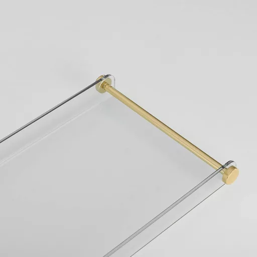 Kelelife 80 cm-es fürdőszobai polc arany fogantyúval akril fürdőpanel