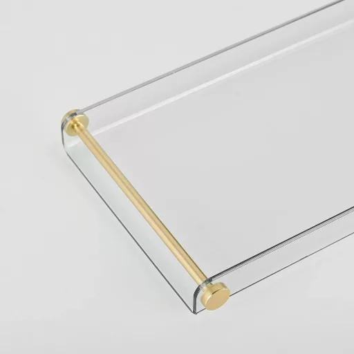Kelelife 80 cm-es fürdőszobai polc arany fogantyúval akril fürdőpanel