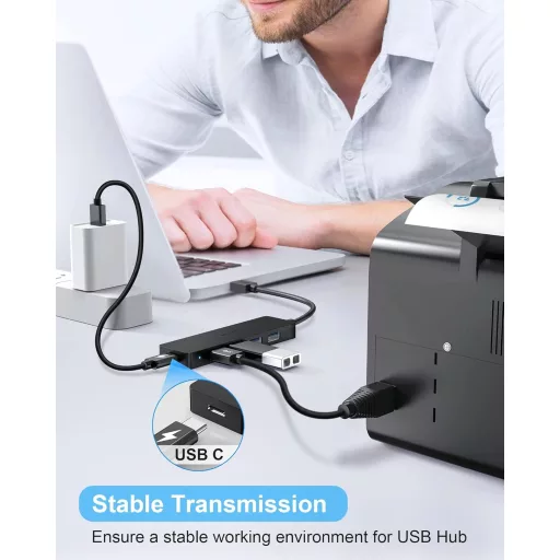 Aceele USB 3.0 Hub 4 portos, MacBook/iMac/Windows laptop kompatibilis, 1,2m kábel